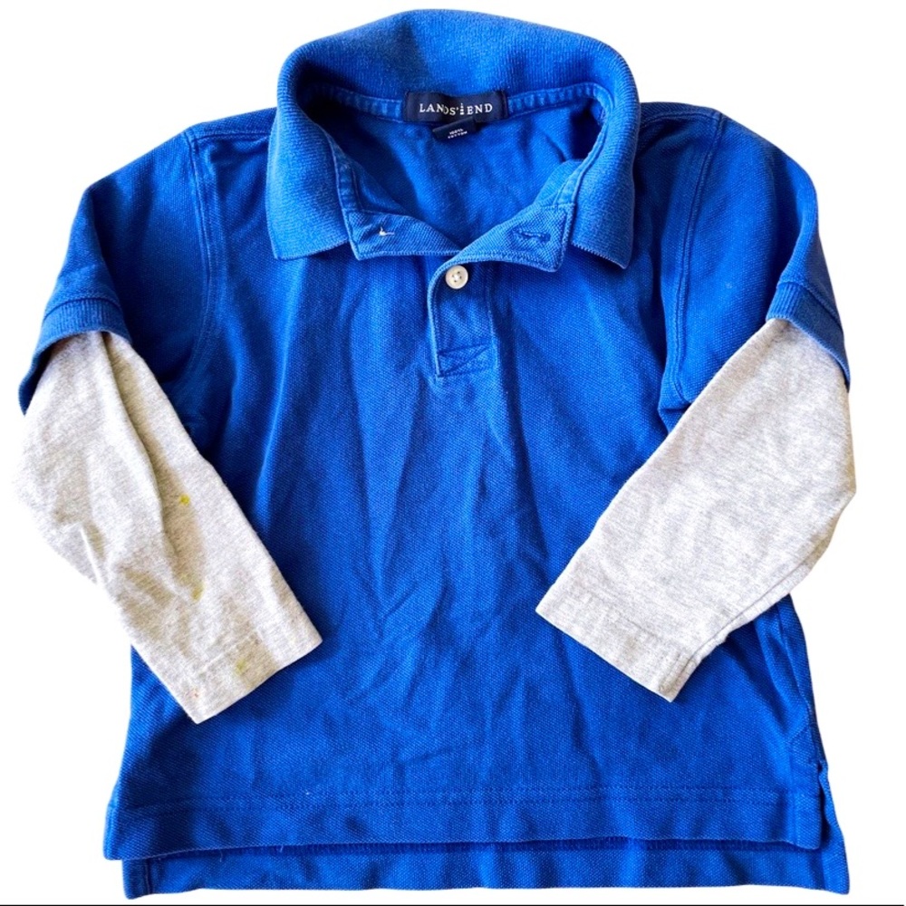 Size: 3T Toddler Royal Blue Long Sleeve Polo